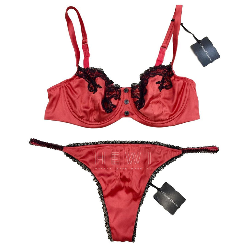 Chantal Thomass Strawberry Silk & Lace Lingerie Set