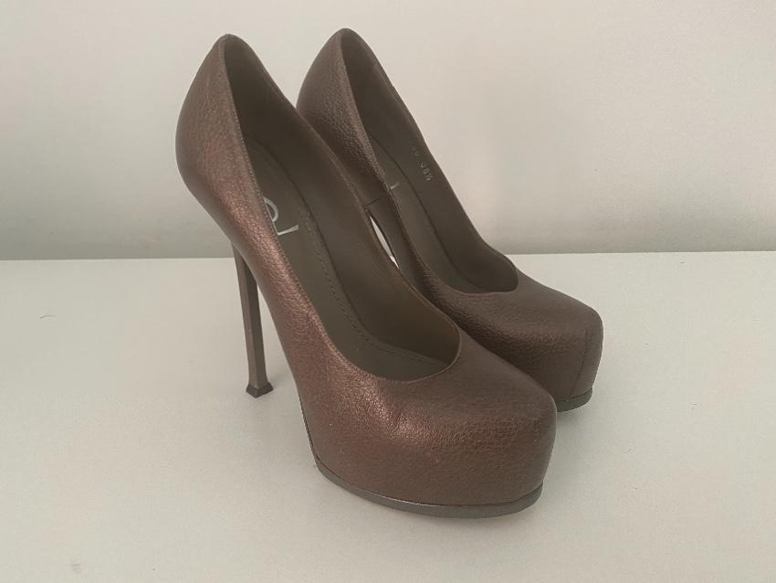 Saint Laurent Leather Platform Tribtoo Pumps