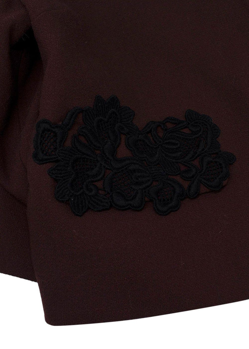 Dolce & Gabbana Chocolate Brown Jacket with Black Embroidery