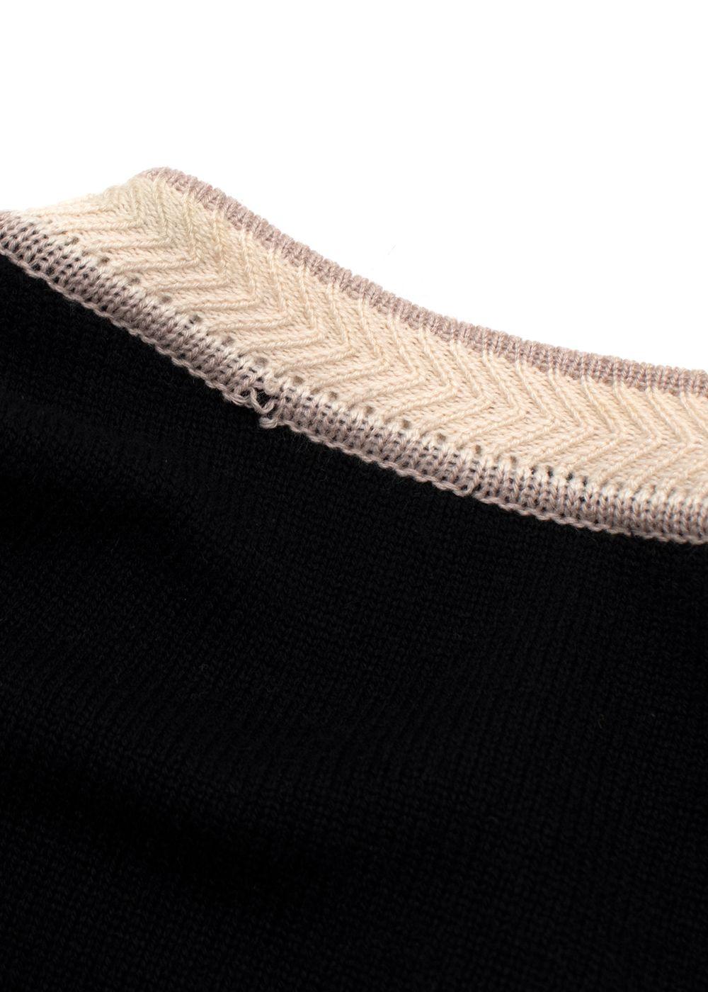 Chanel Black and Ivory Cashmere Cardigan