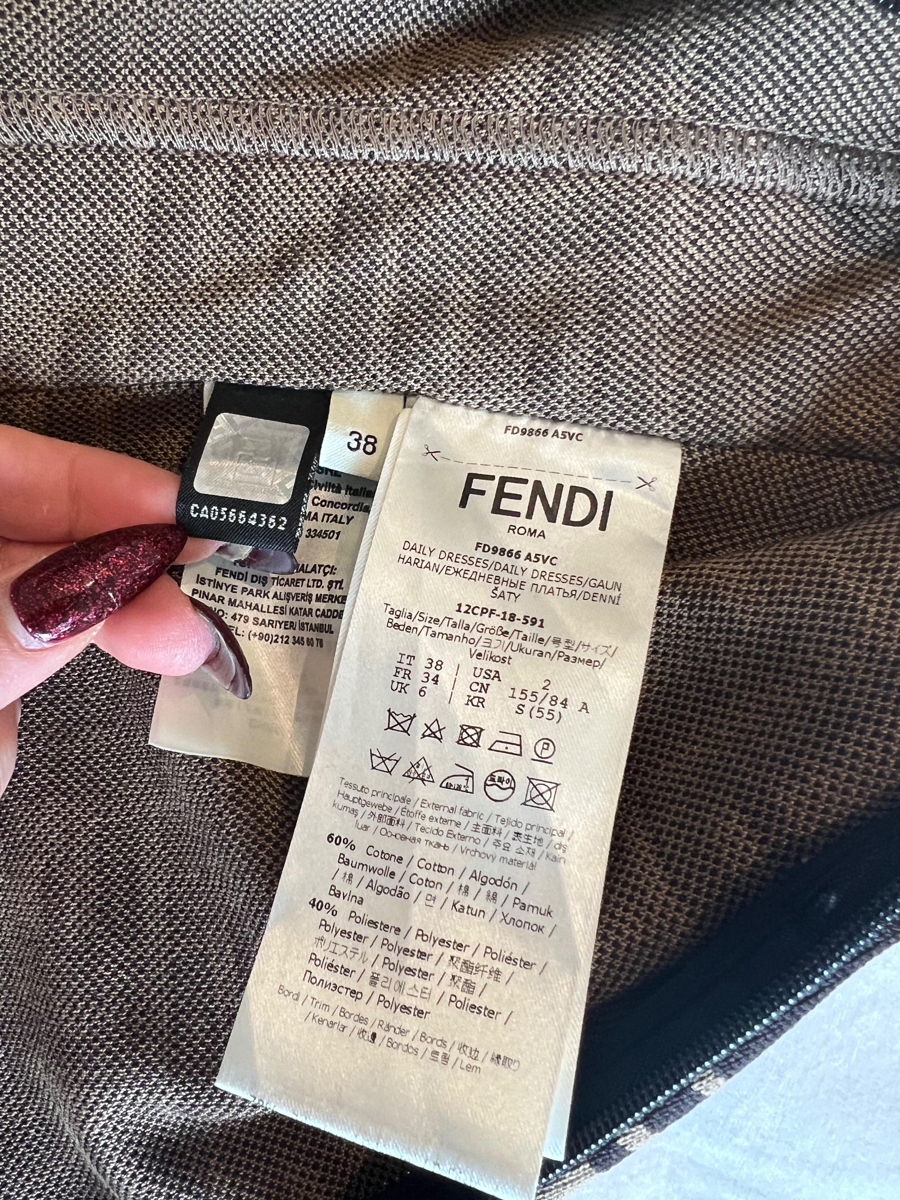 Fendi x Fila Bardot Monogram Midi Dress