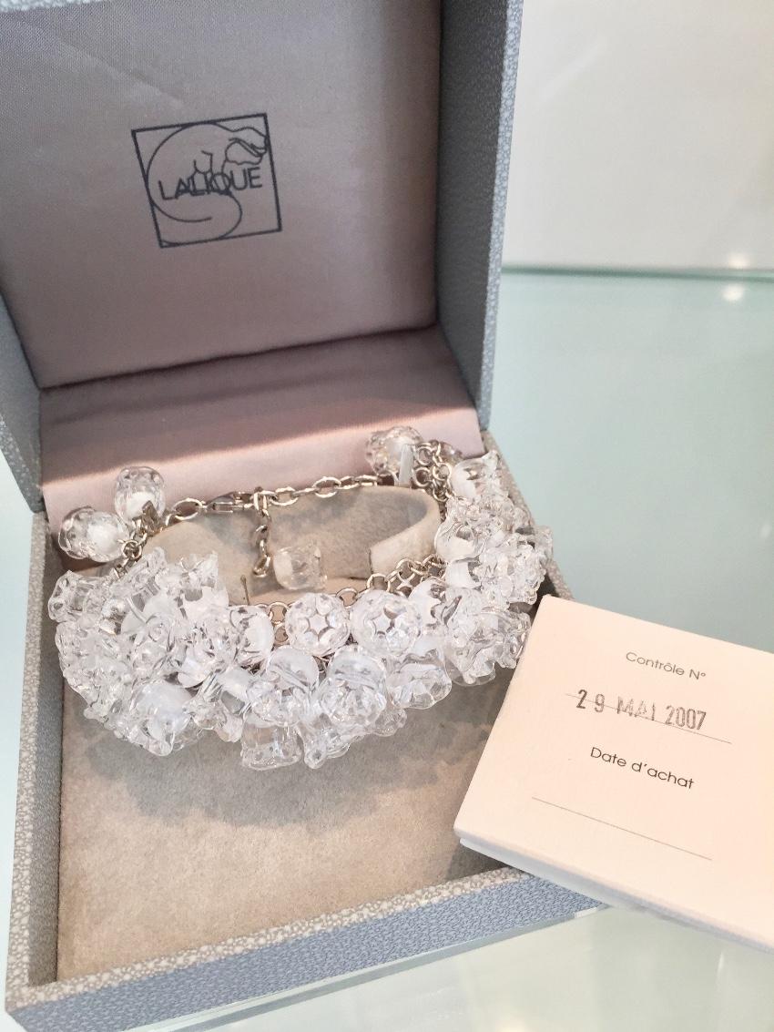 Lalique Rare Muguet Lily of the Valley Crystal Bracelet