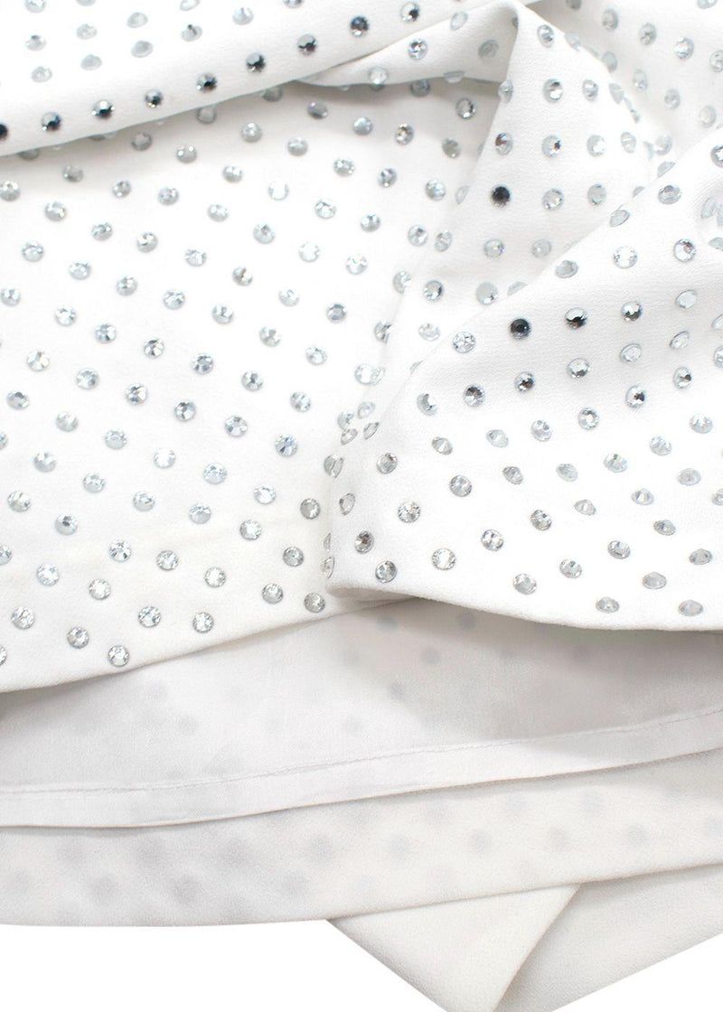 Amen White Rhinestone-Embellished Mini Dress
