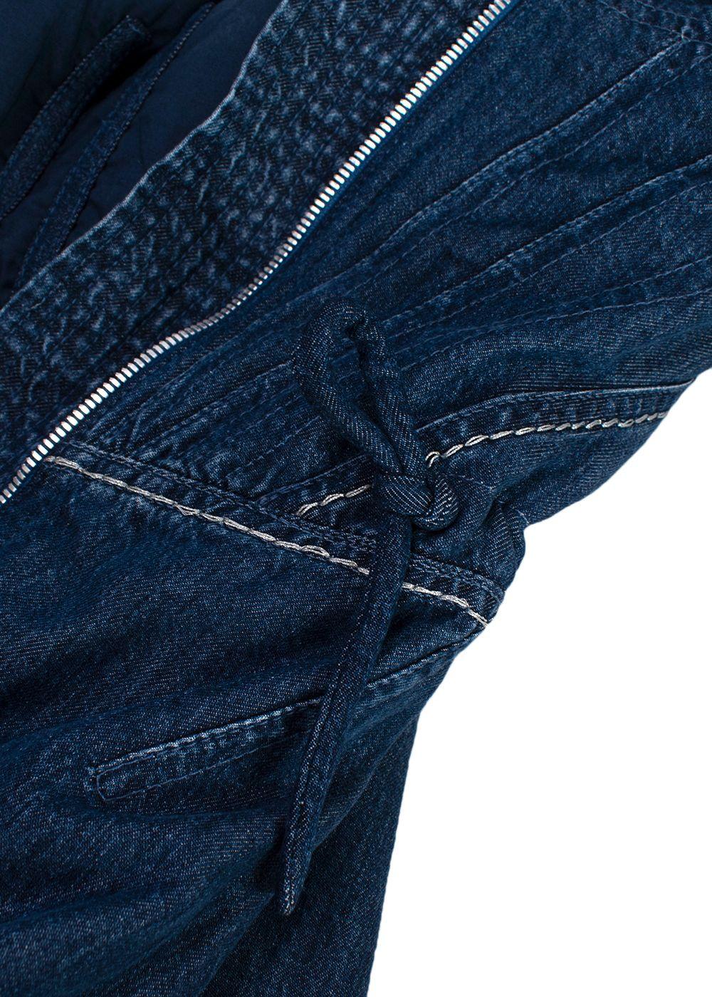 Drawstring Sleeveless Denim Top
