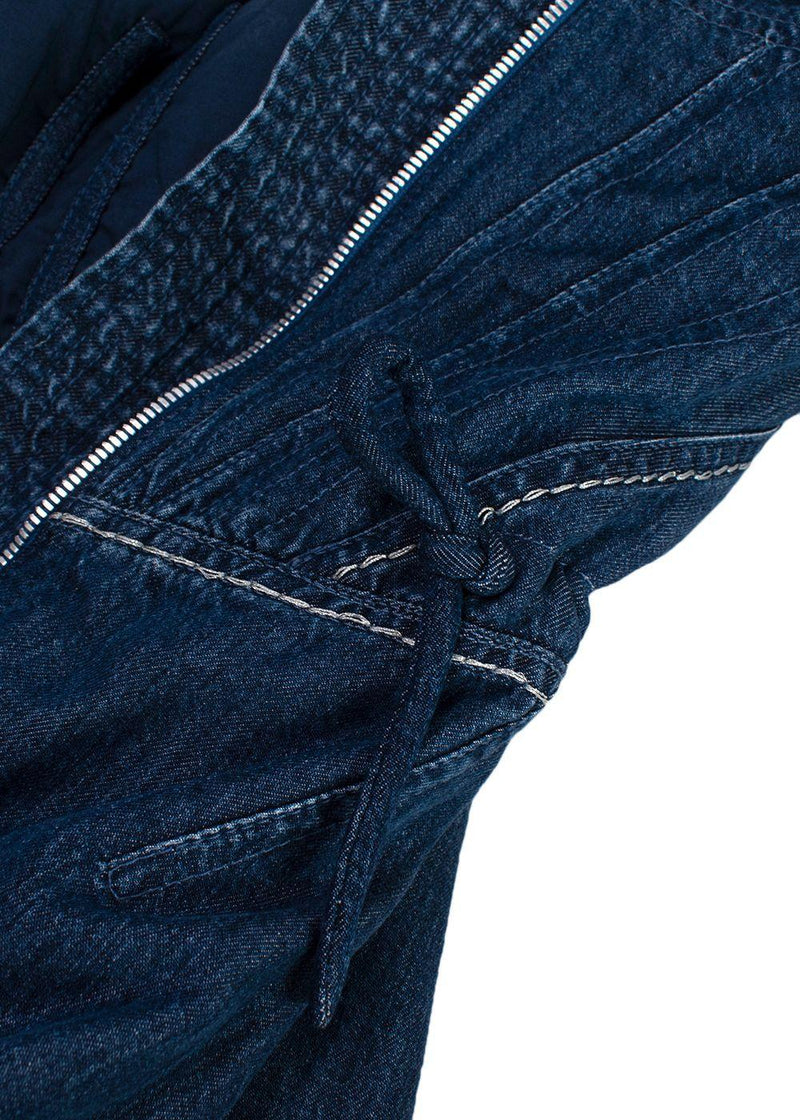 Drawstring Sleeveless Denim Top