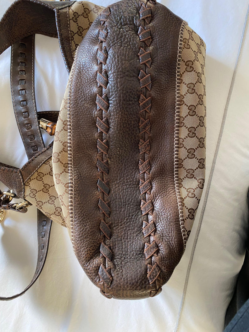 Gucci Brown Monogram Hobo Bag