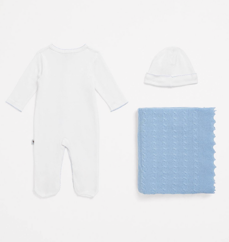 G.H. Hurt&Son Kids All-in-One, Hat and Shawl Set (0-3 Months)