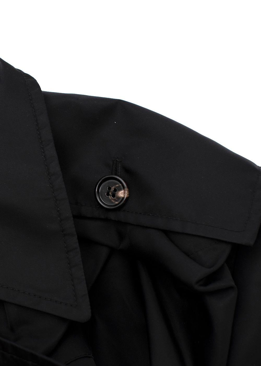 Bottega Veneta Black gabardine short trench coat