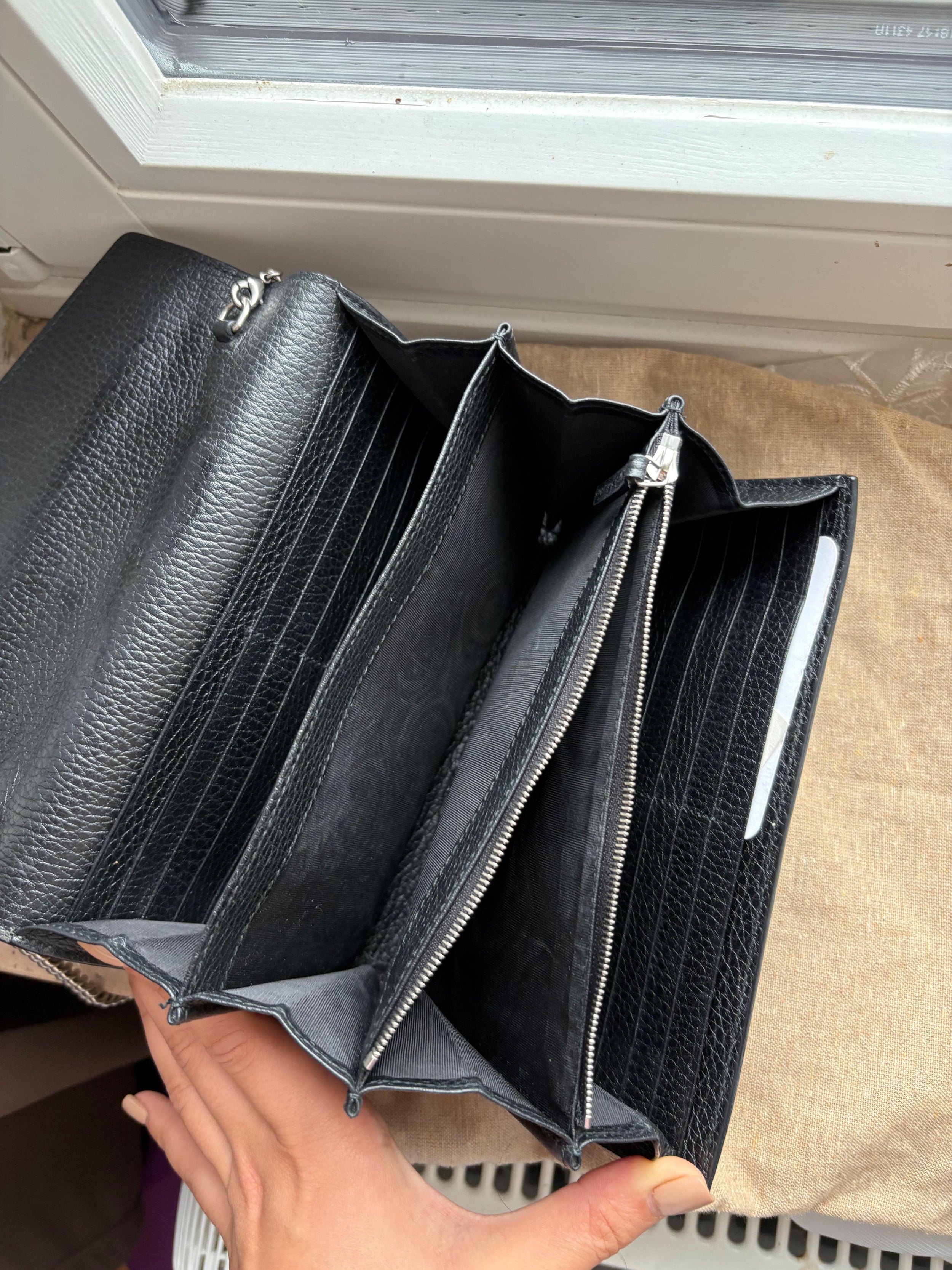 Gucci Black Leather Dionysus Crossbody Bag