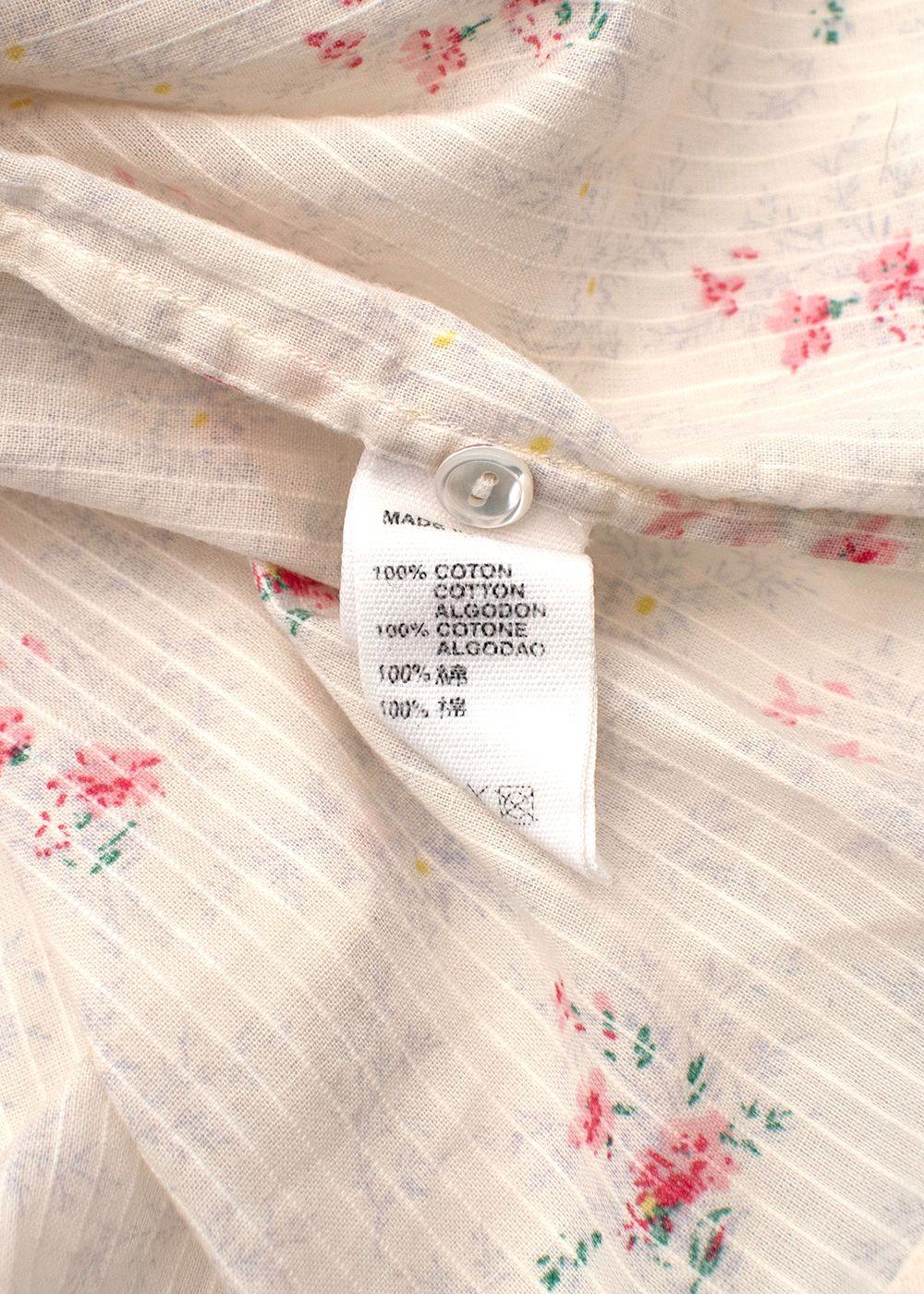 Kids 8Y Ivory Floral Striped Top