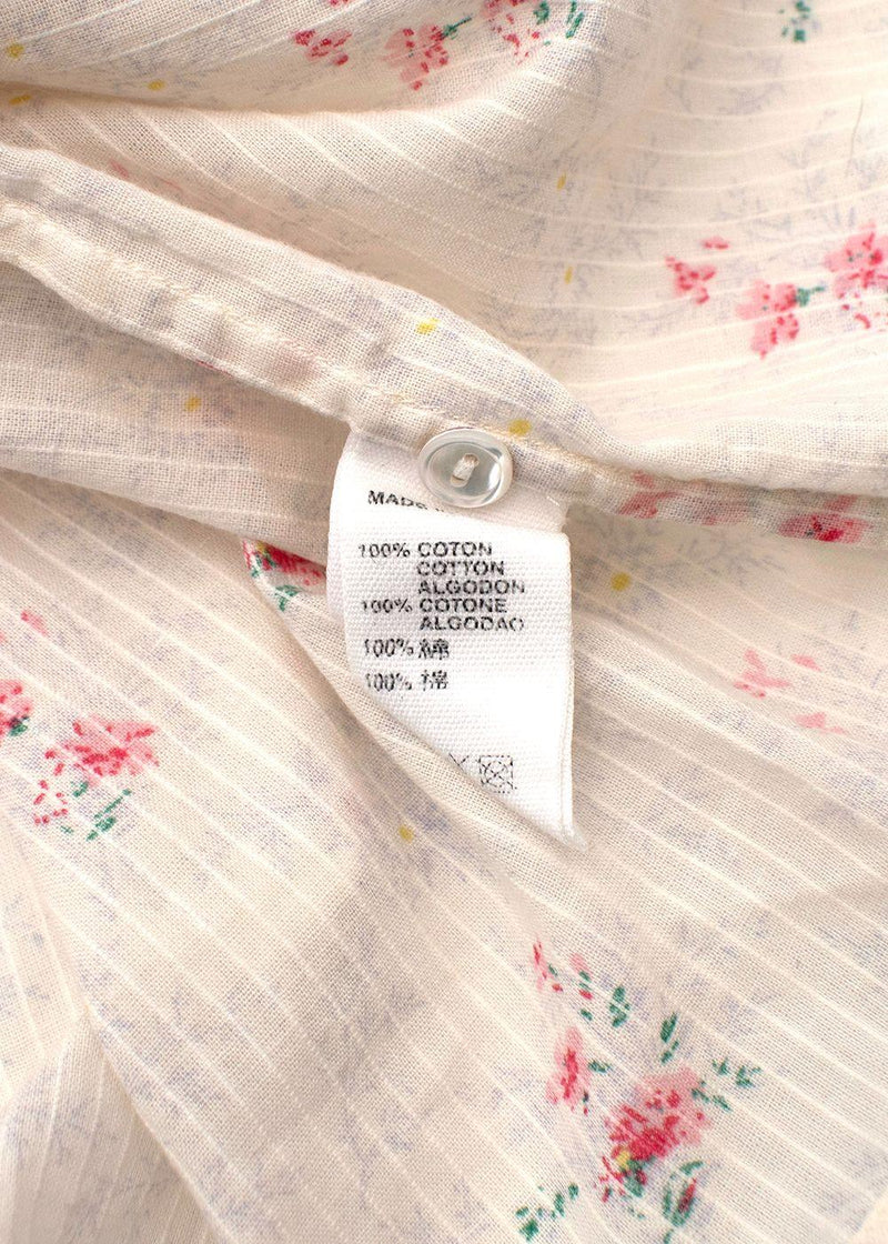 Kids 8Y Ivory Floral Striped Top