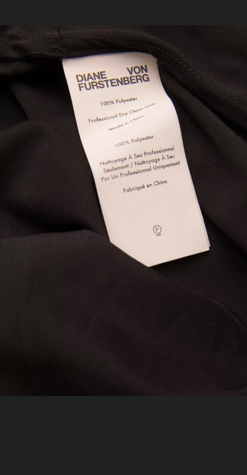 Diane Von Furstenberg Black Crepe Chiffon Dress