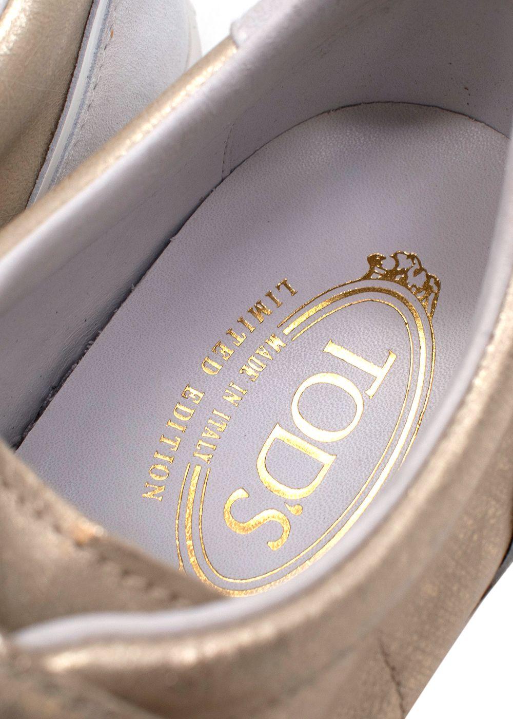 Tod's White And Gold Trainers
