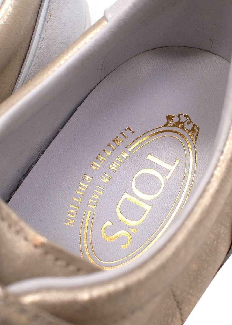 Tod's White And Gold Trainers