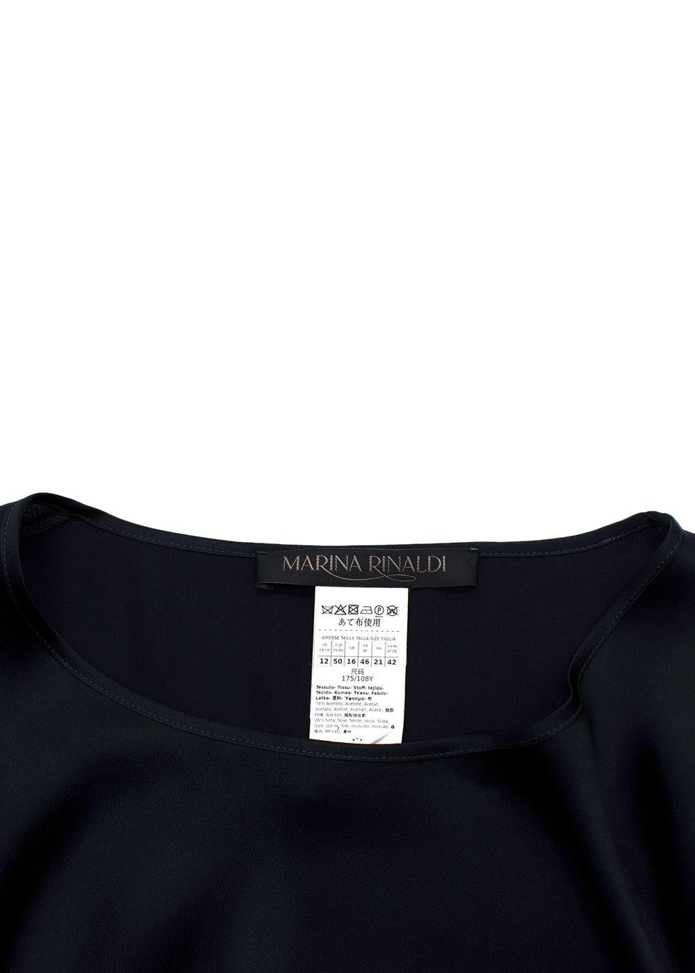 Marina Rinaldi Navy Silk- Blend Blouse