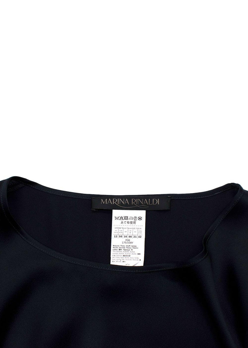 Marina Rinaldi Navy Silk- Blend Blouse