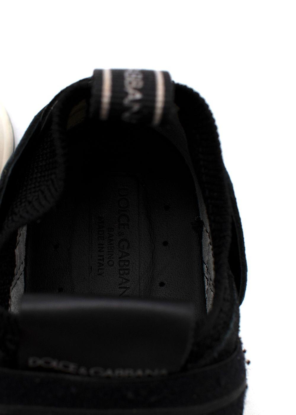 Black suede & mesh logo trainers