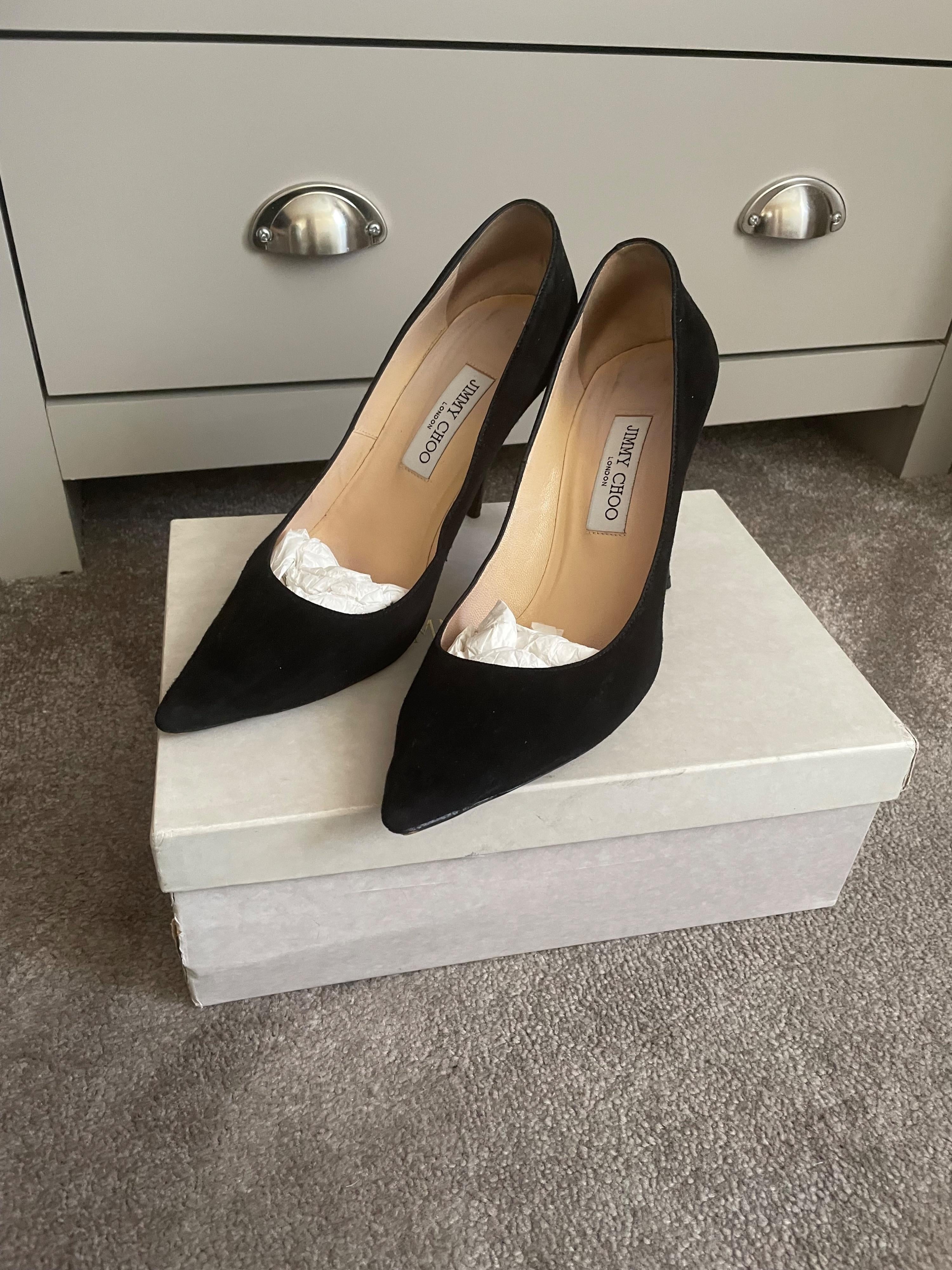 Jimmy Choo Black Suede Abel Heels