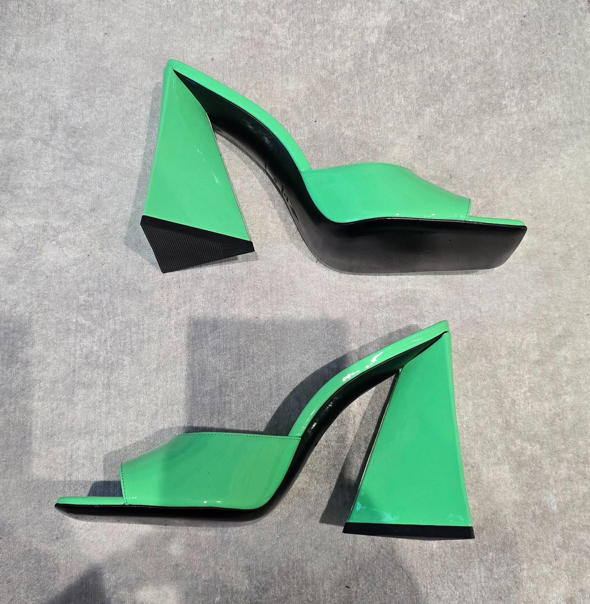The Attico Green Devon Mules