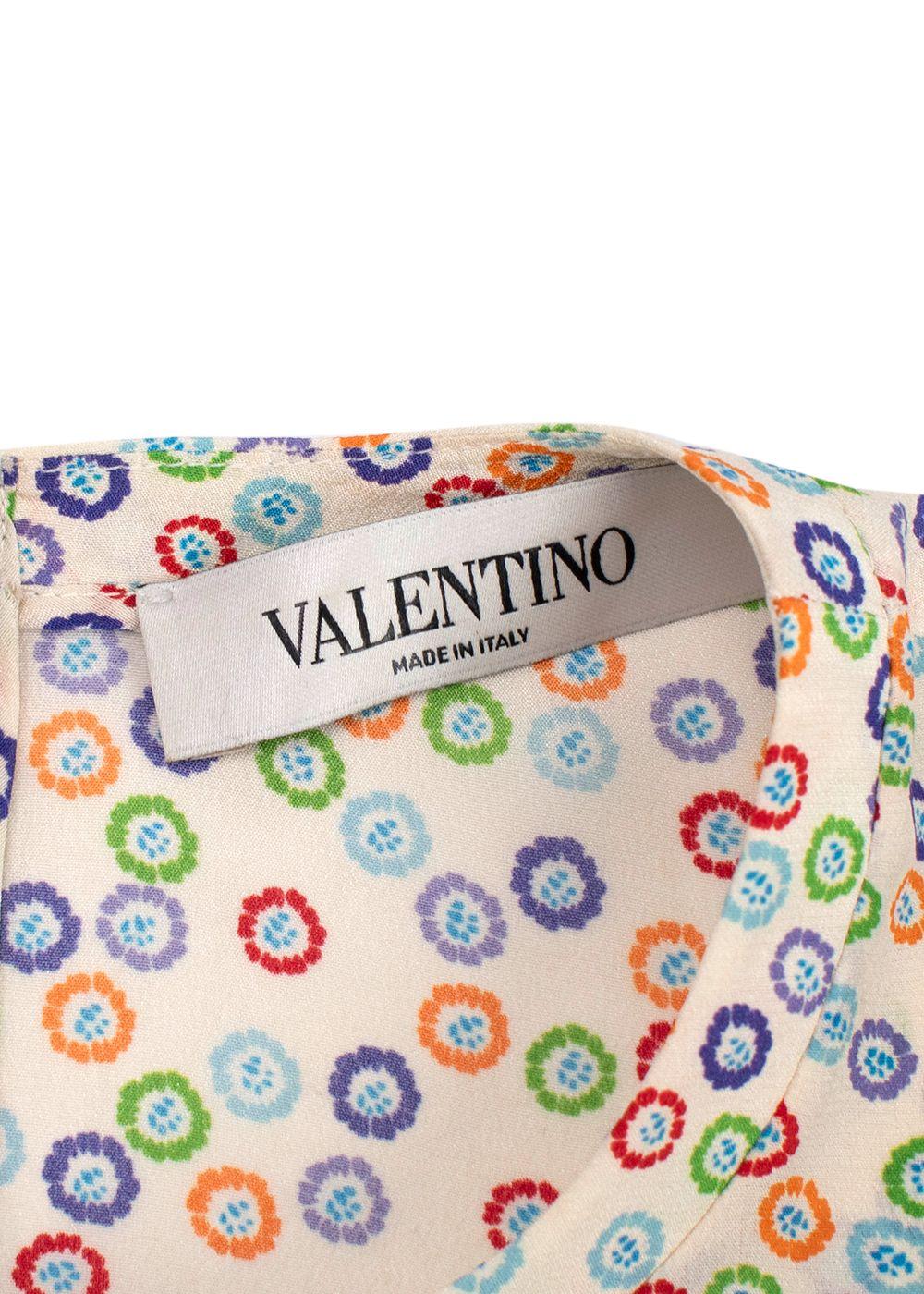 Valentino Multi-Colour Floral Print Silk Top