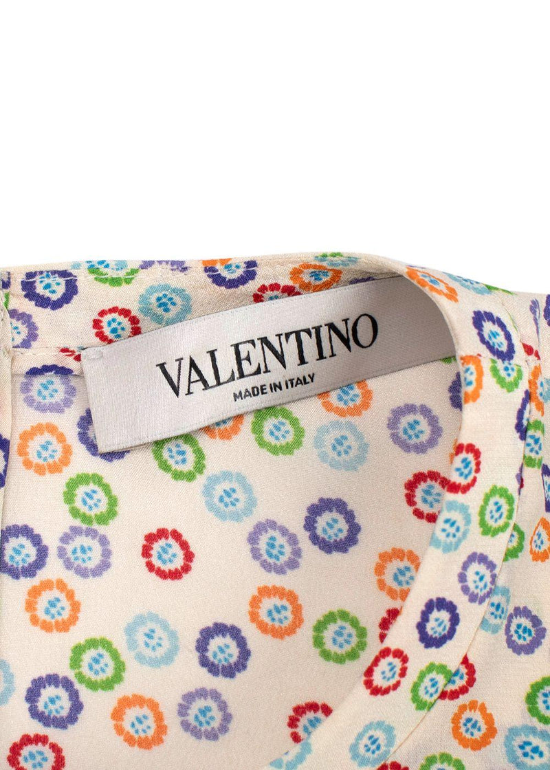 Valentino Multi-Colour Floral Print Silk Top