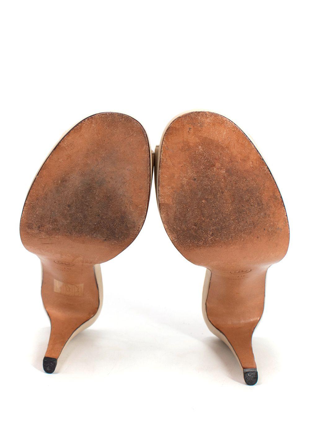 Chanel Cream Leather Mules