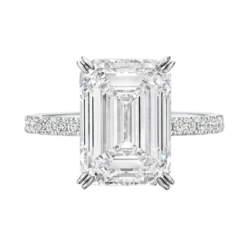 Verde 5ct IGI Certified Lab Grown Emerald Cut Diamond Ring