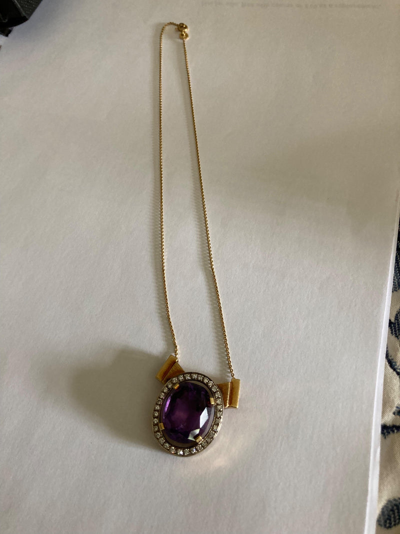 Bespoke Oval Amethyst Pendant Necklace