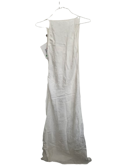 Victoria Beckham White Jacquard Cowl Neck Maxi Dress