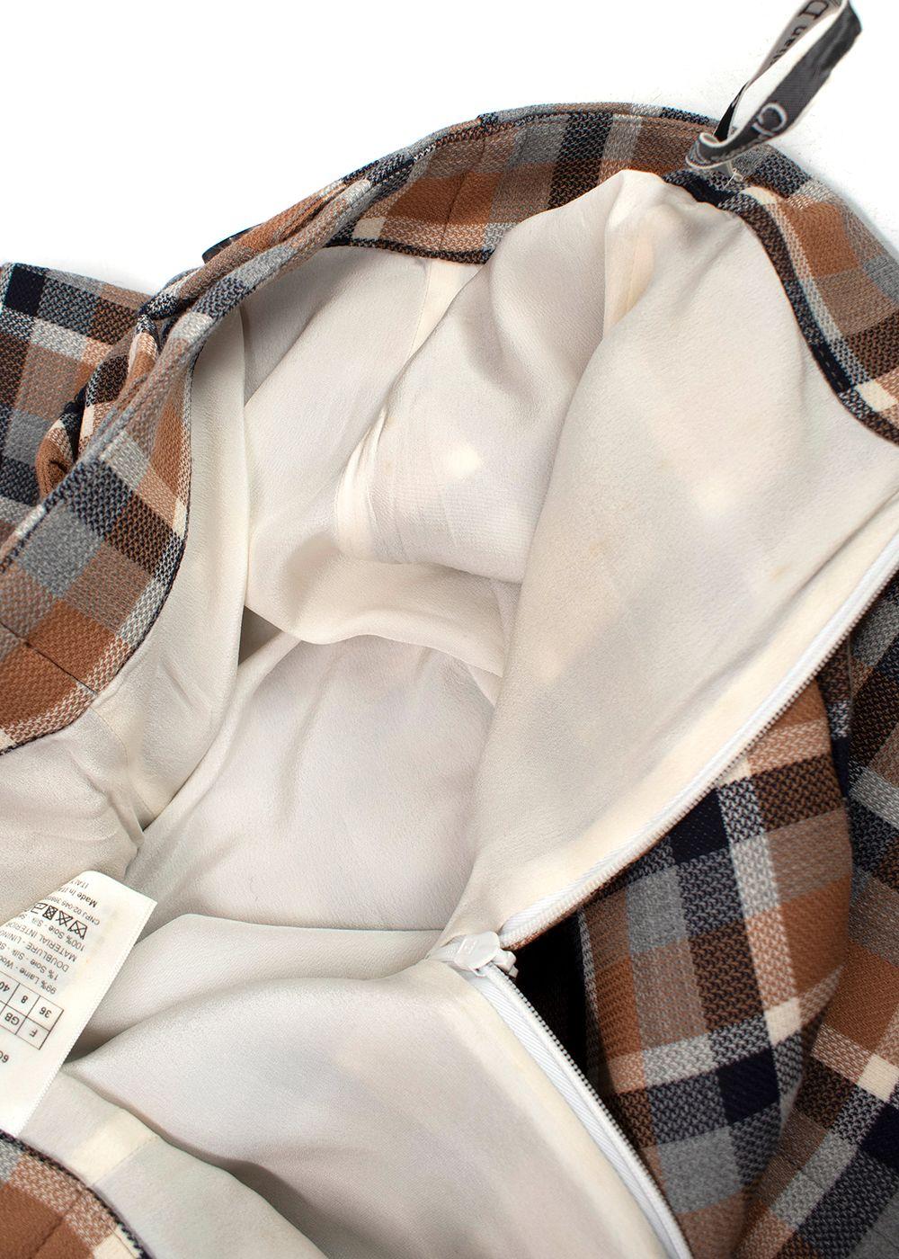 Christian Dior Tartan Wool Mini Skirt