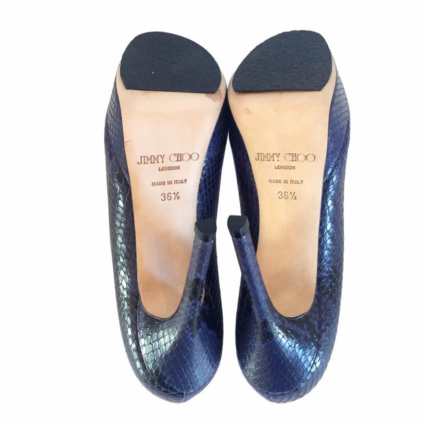 Jimmy Choo Cosmic Snakeskin Leather Platform Pumps
