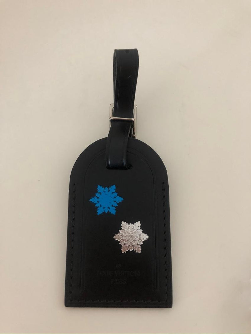Louis Vuitton Snowflake Stamped Black Luggage Tag