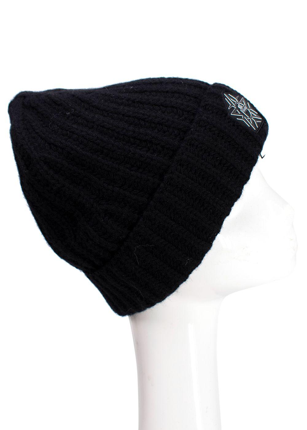 Fusalp x Zenith Black Ribbed Wool Beanie and Scarf Set