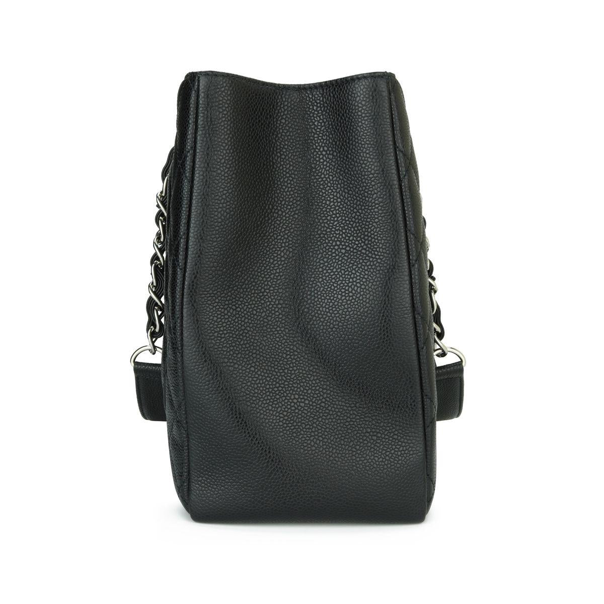 Chanel Black Caviar Leather Grand Shopping Tote