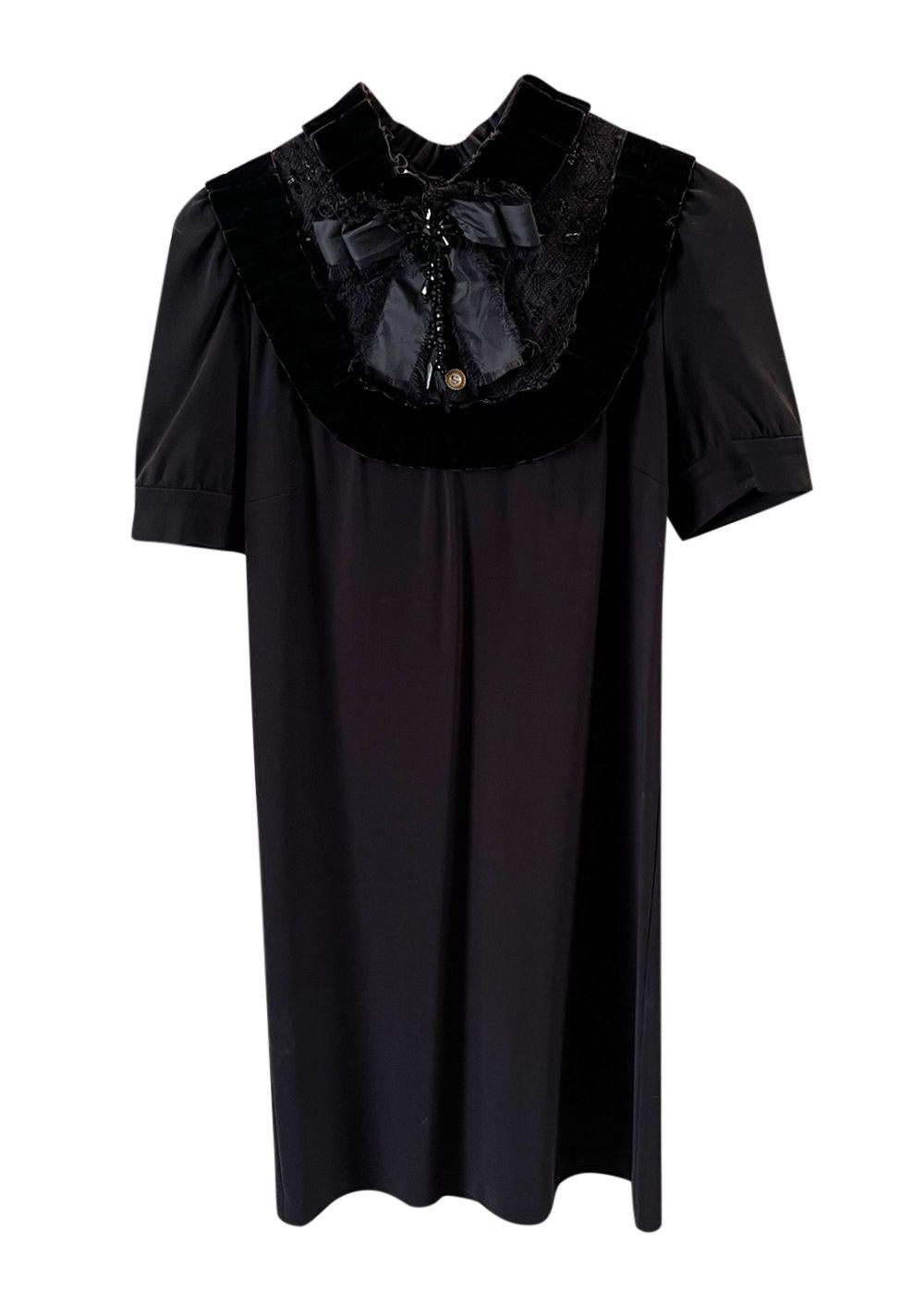 Gucci Black Bow Detail Mini Dress