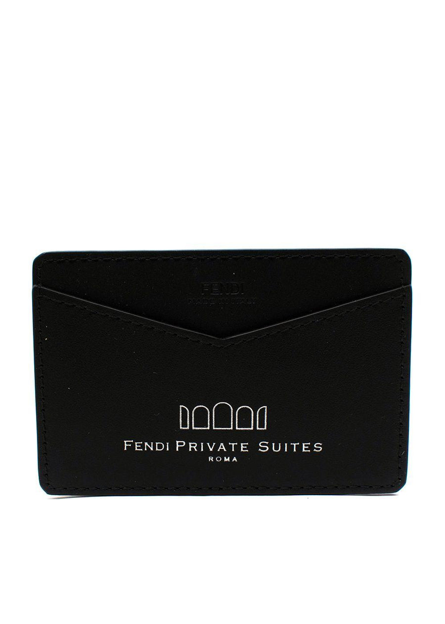 Fendi Monogram Zucca FF Logo Leather Card Holder