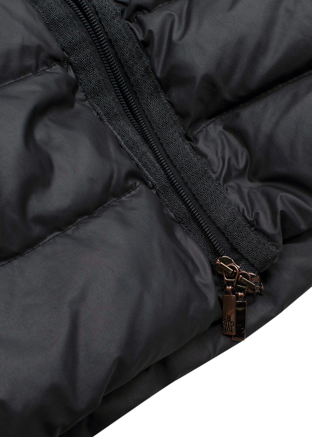 Moncler Grey Longline Nantes Puffer with Racoon Fur Hood