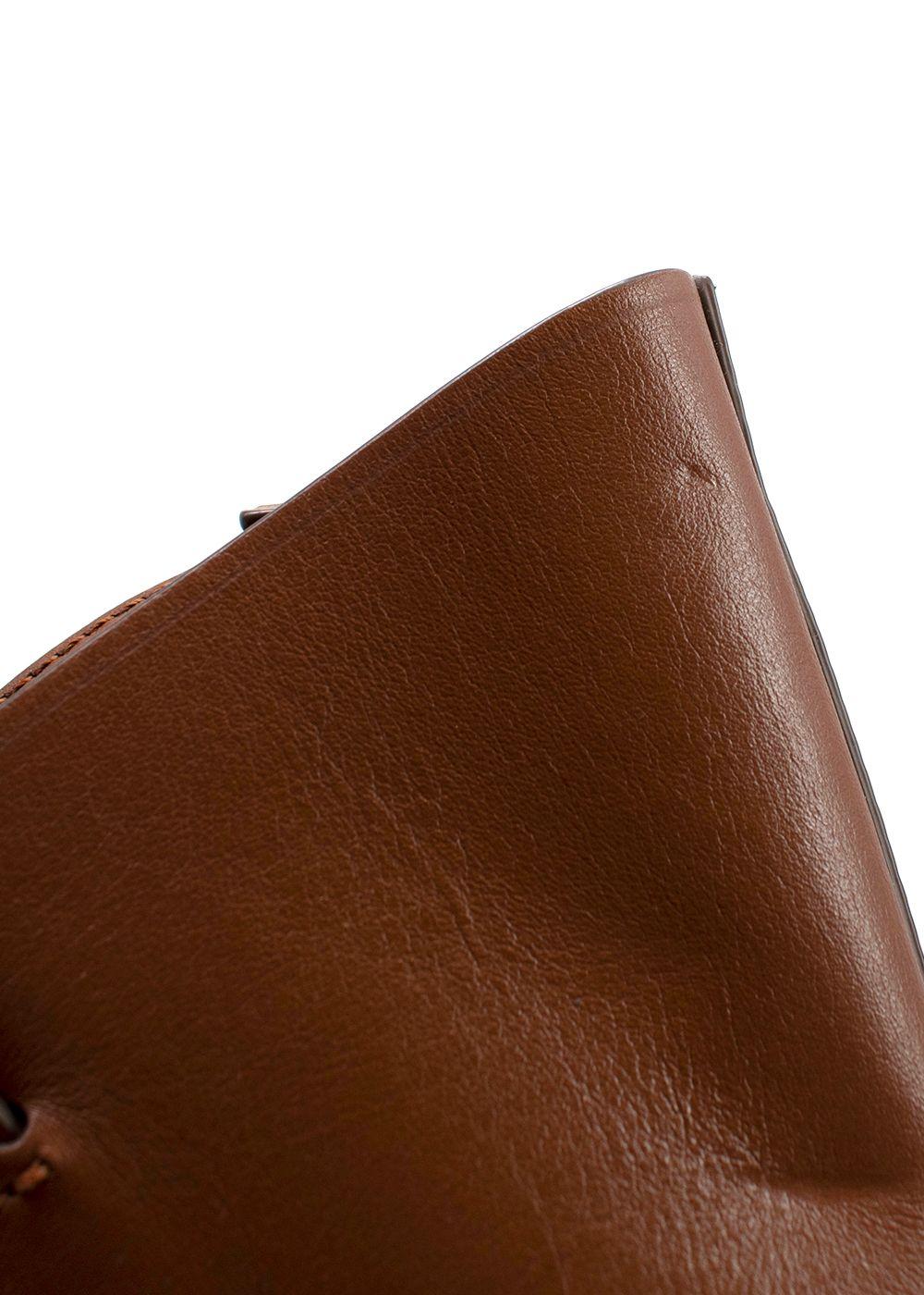 Carolina Santo Domingo Brown Leather Amphore Melone Bucket Bag