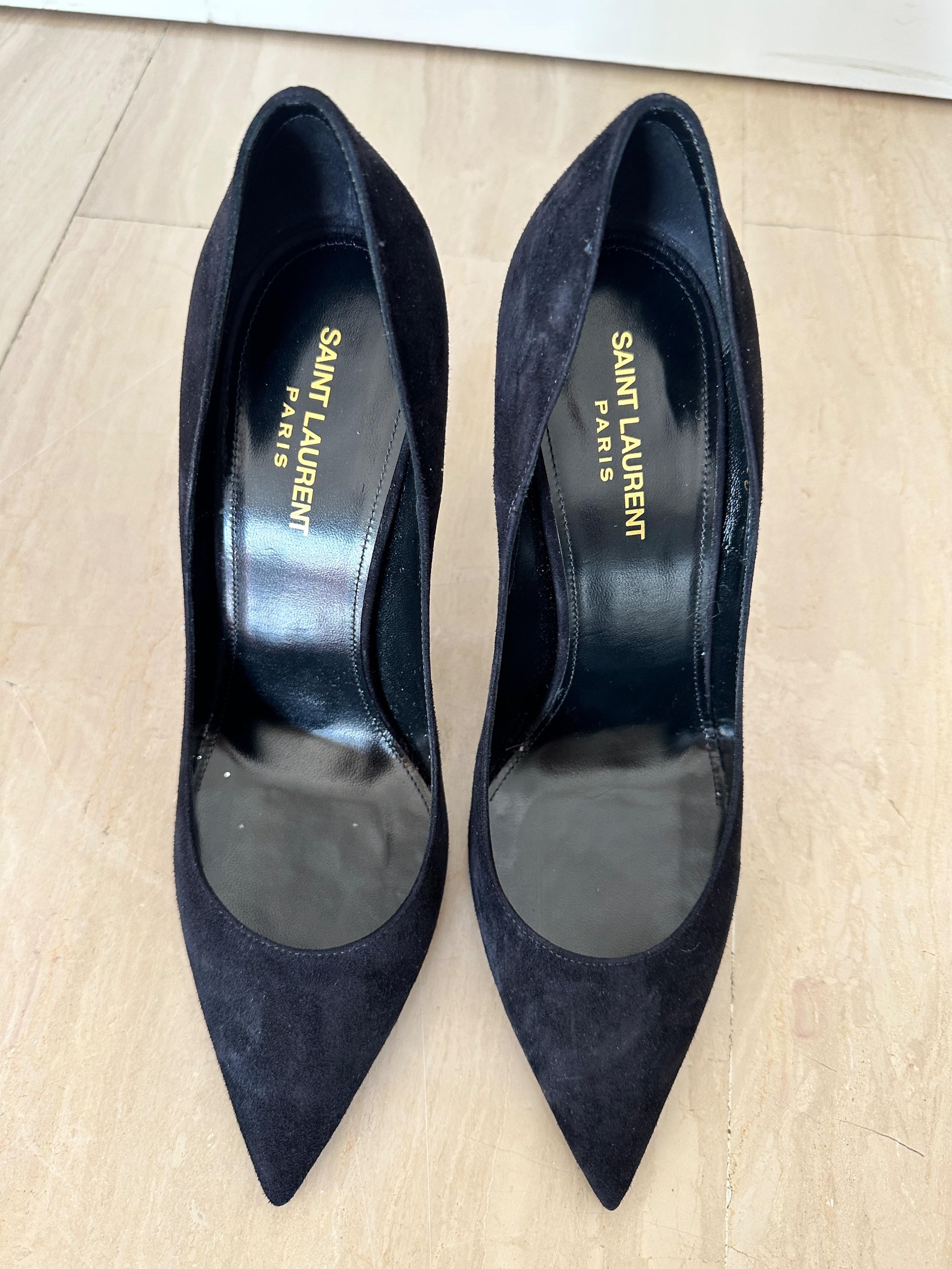 Saint Laurent Black Zoe Suede Stillettos