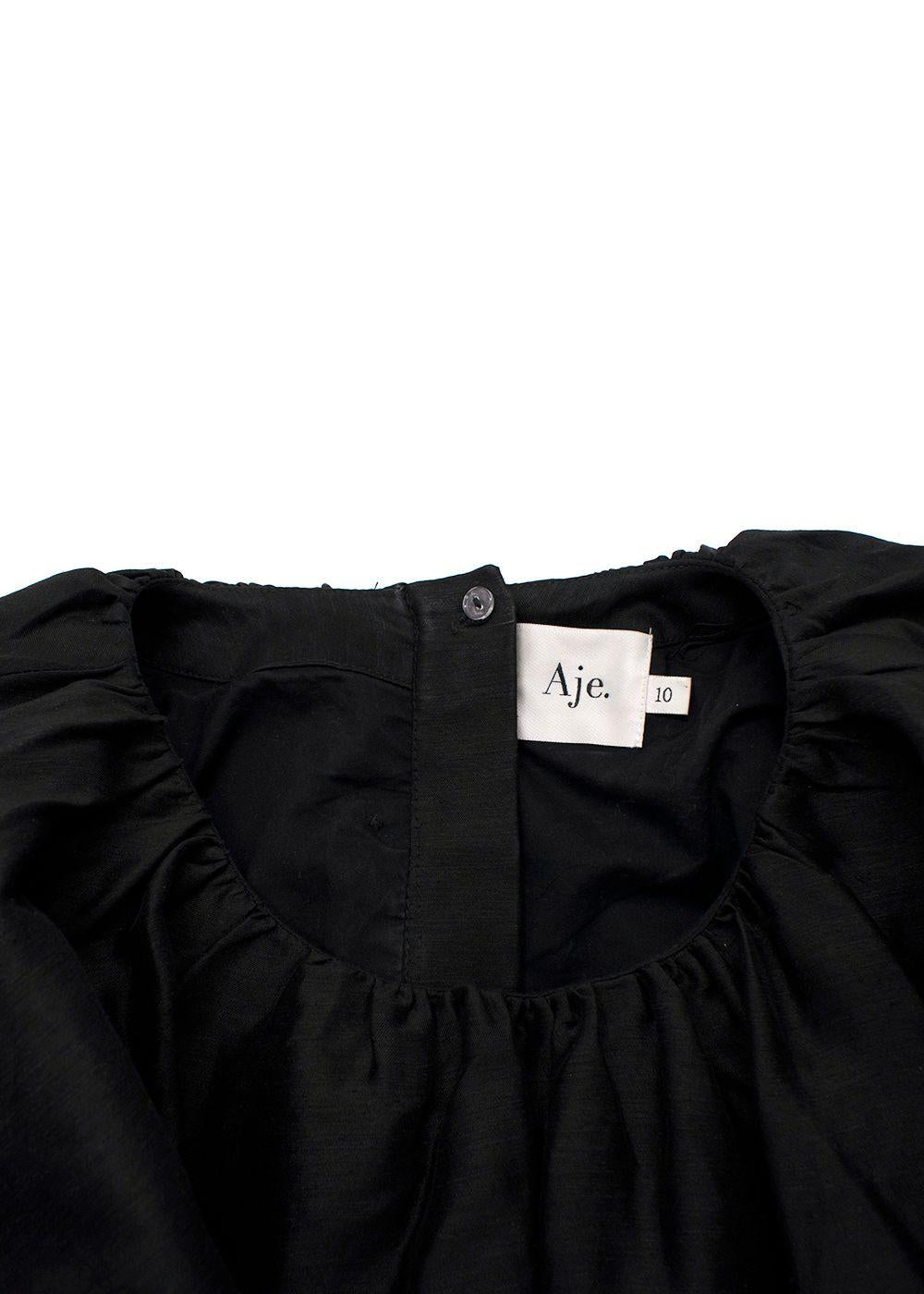 Aje. Mimosa Black Puff Sleeve Midi Dress