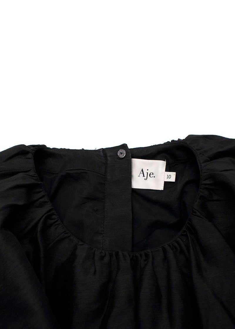 Aje. Mimosa Black Puff Sleeve Midi Dress