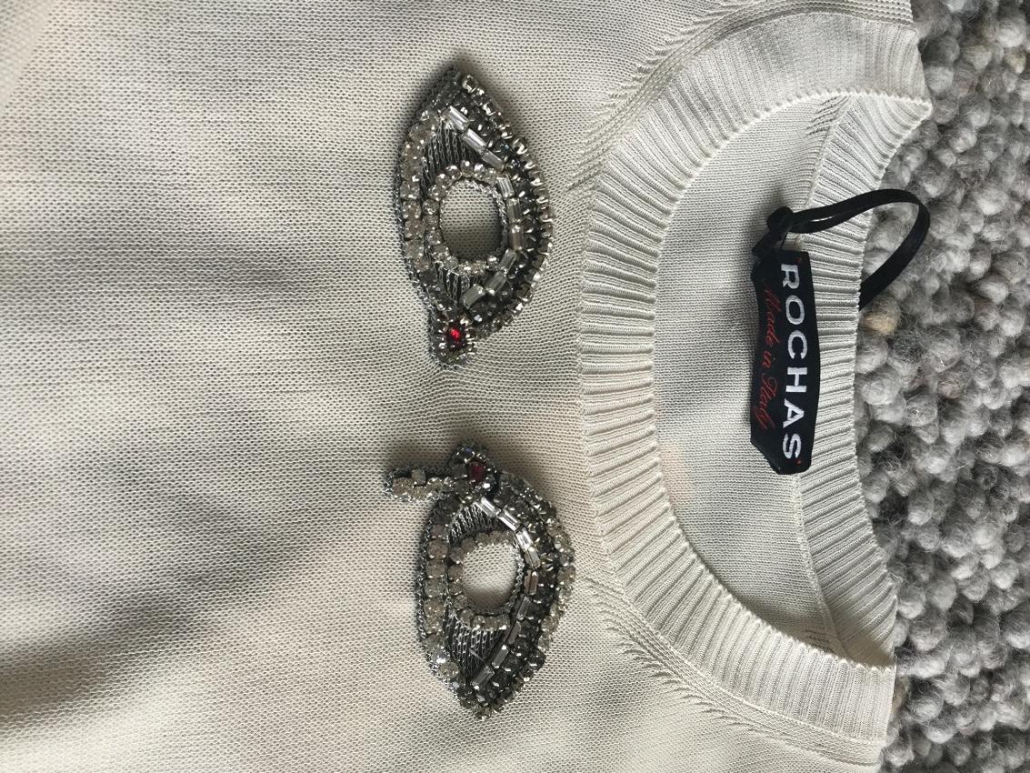 Rochas embellished-eyes short-sleeved knit top