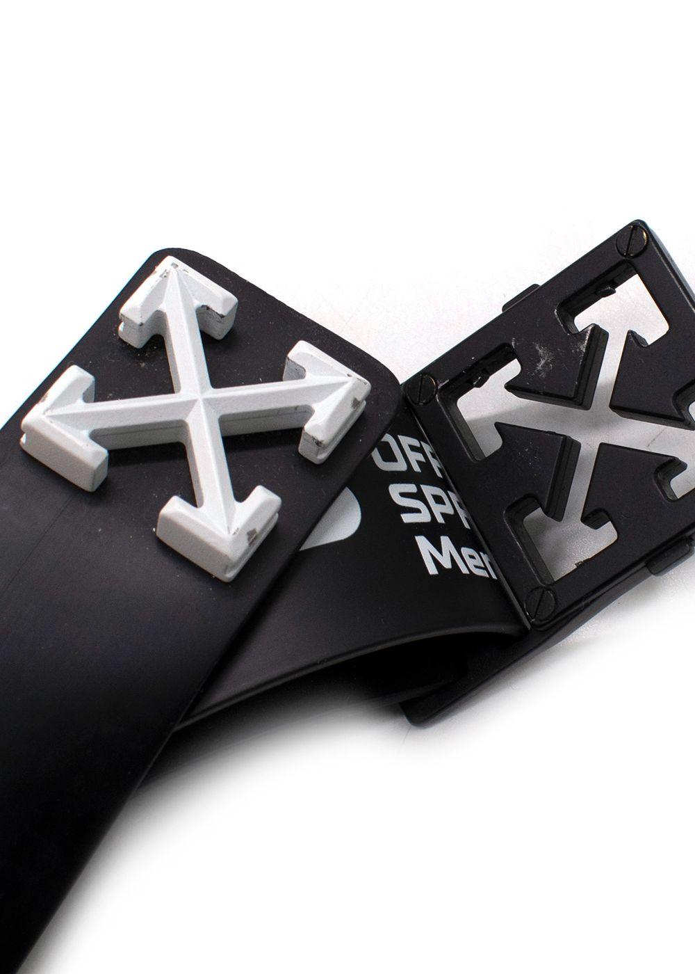 Off-White Black Rubber Logo Buckle Belt