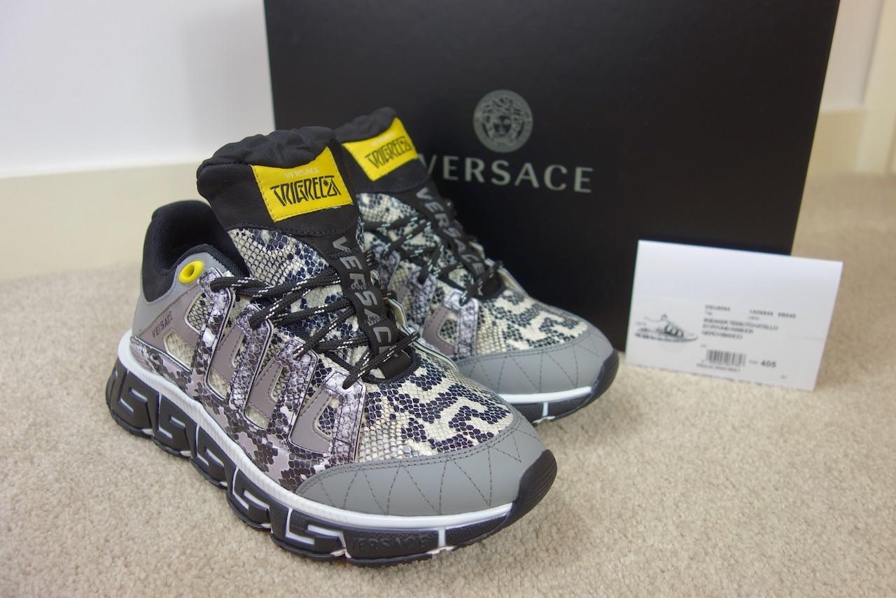 Versace Grey Python Print Trigreca Sneakers
