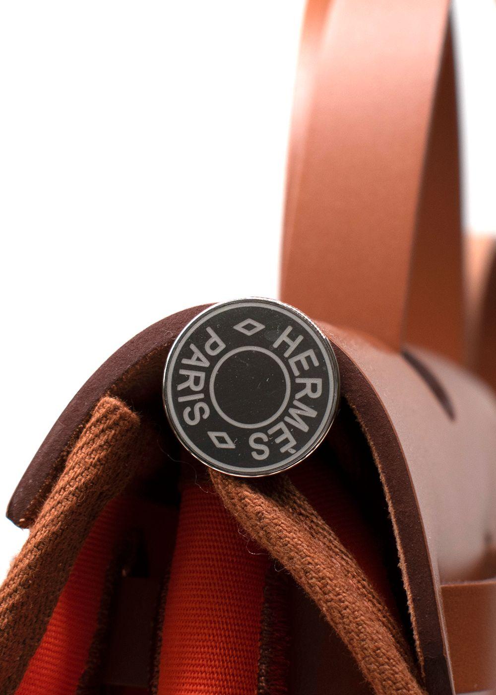 Hermes Herbag Orange Minium with Palladium Hardware