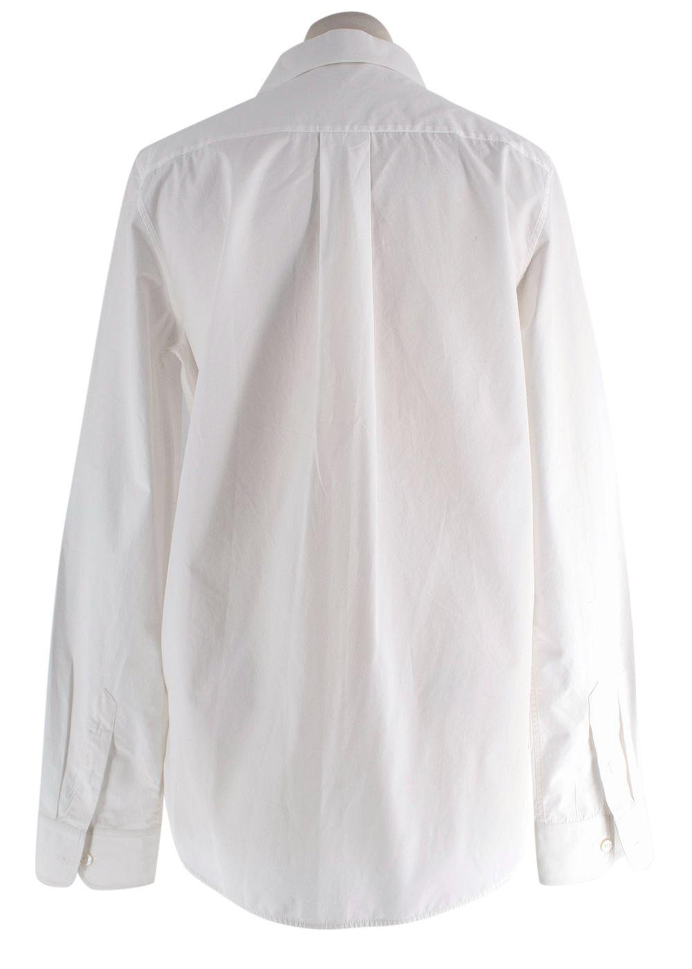 Celine White Collared Cotton Shirt