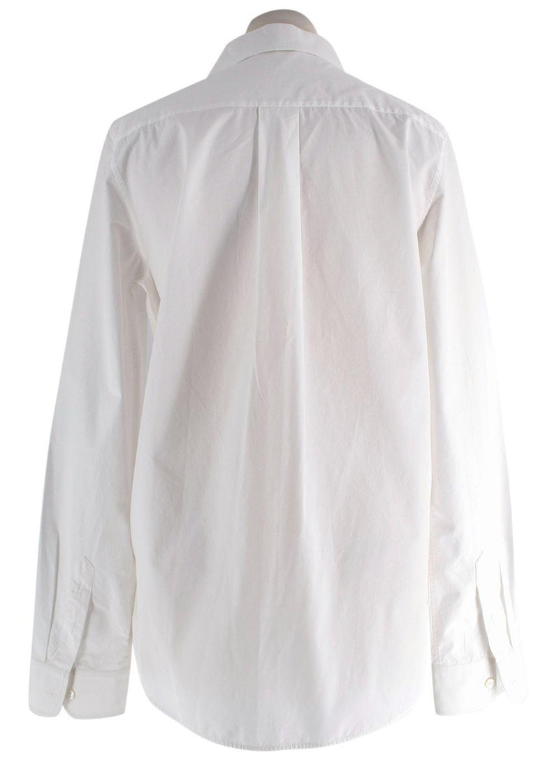 Celine White Collared Cotton Shirt