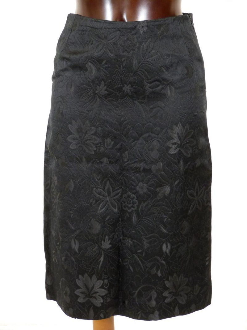black floral embroidered skirt
