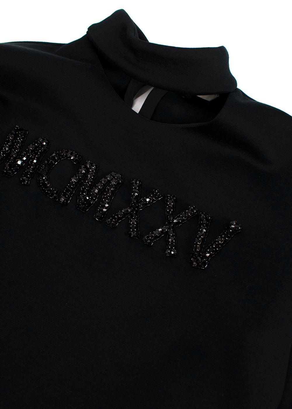 Fendi black crystal embellished cut-out top