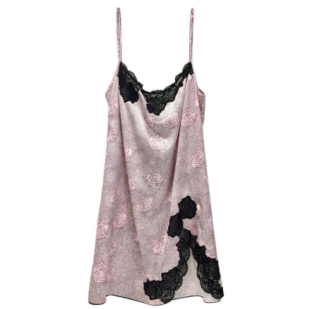 Cotton Club Couture Rose Satin & Leavers Lace Chemise